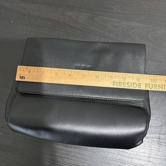 Moleskine Black Leather Clutch Wristlet Minimalist Travel Bag Organizer - Picture 12 of 12